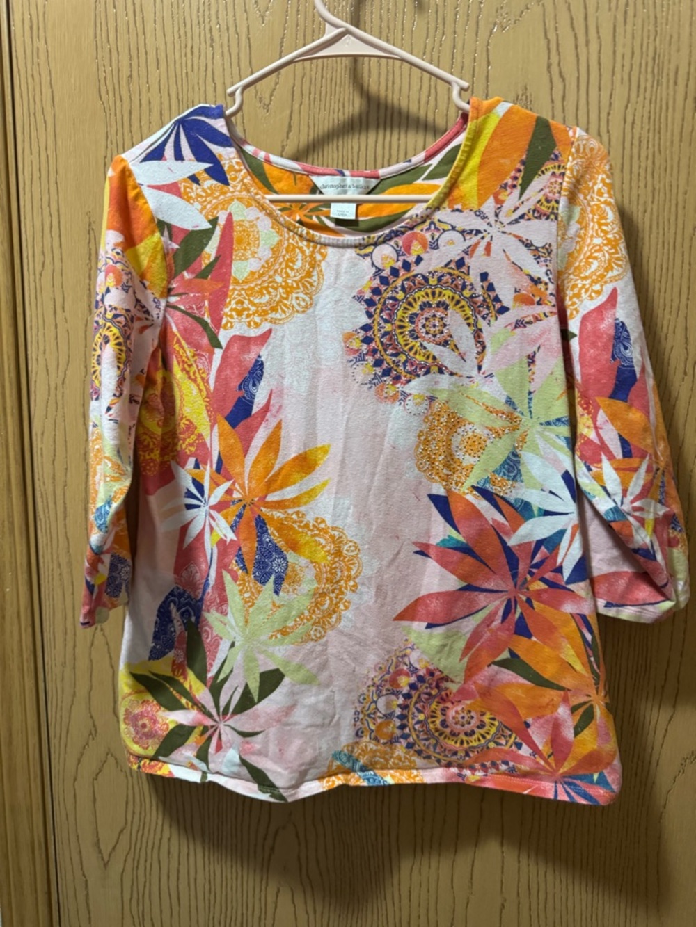 Christopher & Banks Multicolor Floral & Mandala Long Sleeve Tee